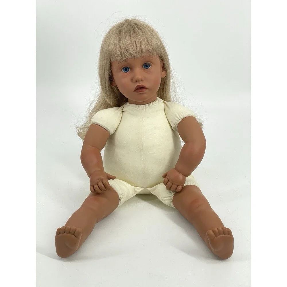 Apple Valley Doll Works 22” Blonde Blue Eyes Vinyl Doll Secrist Toys Vintage